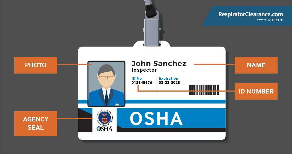 OSHA inspector presenting official identification credentials